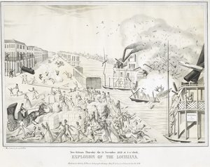 ニューオーリンズ1849年11月15日木曜日5時、ルイジアナの爆発、c。 1849年（クロモリトグラフ） 作： G. (after) Tolti