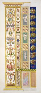 バチカン市国のラファエロのロッジアのパネル、ジョヴァンニ・オッタヴィアーニ（c.1735-1808）が彫った「Delle Loggie di Rafaele nel Vaticano」より、1772-77年に出版された手彩色のエングレーヴィング。 作： G. and Camporesi P. Savorelli