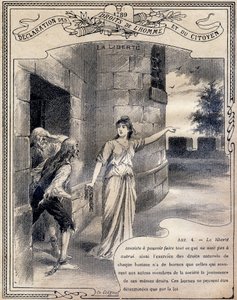 1789年：人間と市民の権利の宣言:La liberte .また、「Le livre unique de morale and d