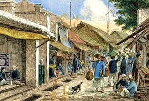 1900年頃、アンナムの村の職人たち（イラスト） 作： G. Dascher