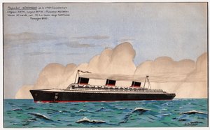 定期船ノルマンディー。 1935年頃（ガッシュ） 作： G. Dufresse