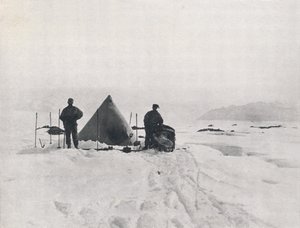 クレバスの間のリーバイスキャンプ、1912年、1913年 作： G. Murray Levick