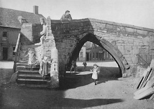Crowland、リンカンシャー、c1896で古い橋