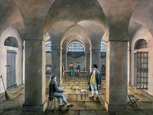 ホースモンガー レーン刑務所、ユニオン ロード、サザーク、ロンドン、c1826 の内部ビュー 作： G Yates