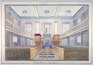 ホーリー トリニティ教会の東端の内部ビュー、ニューイントン、サザーク、ロンドン、1826 年 作： G Yates
