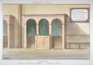 1825 年、ロンドン、サザーク、ロンドン ロードのローマ カトリック教会の告白