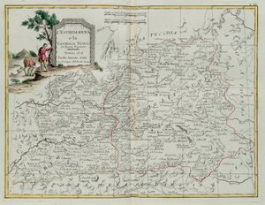 エストレマドゥーラとカスティーリャラヌエバ、G。ズリアーニによる彫刻。1776年にヴェネツィアで出版されたアントニオザッタによって公開された最新のアトラスのトメIから、プライベートコレクション 作： G. Zuliani