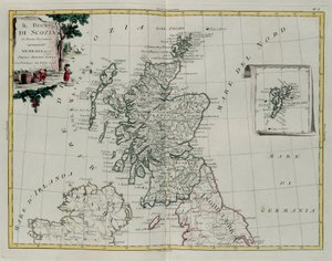 スコットランド王国、G。ズリアーニによる彫刻。1776年にヴェネツィアでアントニオザッタが出版したプライベートコレクションの最新アトラスのトメIから撮影 作： G. Zuliani