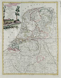 オランダ共和国は各州に分かれており、1776年にヴェネツィアでアントニオザッタが出版したプライベートコレクションの最新アトラスのトメIから撮影されたG.ズリアーニの彫刻 作： G. Zuliani