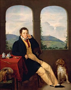 フランツ・シューベルト1797-1828、1827の肖像。 作： Gabor Melegh