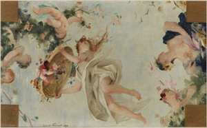 パリ市立美術館の祝祭の間のスケッチ：花々 作： Gabriel Joseph Marie Augustin Ferrier