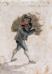 ブレイ・アルバム：「ハンモックを持ち上げる船乗り、パラス、75年」（水彩画） 作： Gabriel Bray