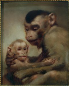 子供を持つ母（サル） 作： Gabriel Cornelius Ritter von Max