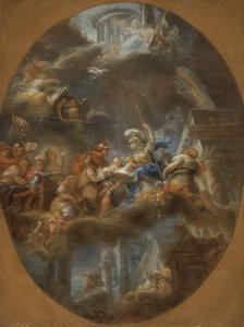 ロシア帝国の子供たちをミネルヴァに捧げる貴族、1795年頃（キャンバスに油彩）