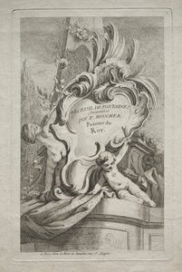 Book of Fountains：No. 1、タイトルページ、c。 1736年。 作： Gabriel Huquier