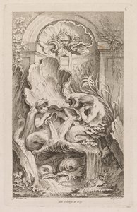 噴水の書：第6、c。 1736年。 作： Gabriel Huquier