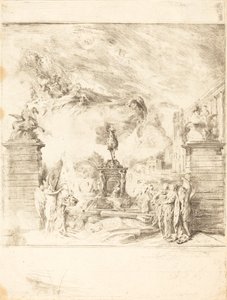 ルイ 15 世像の建立に関する寓話 作： Gabriel Jacques de Saint Aubin