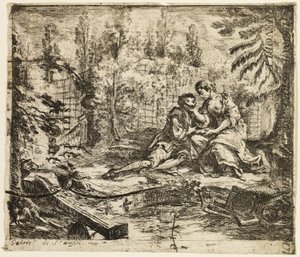 勇敢な会話 作： Gabriel Jacques de Saint Aubin
