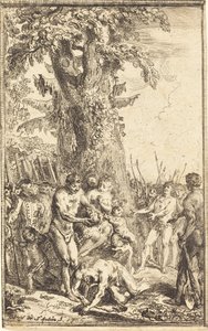息子のために犠牲になる父の英雄的行為 作： Gabriel Jacques de Saint Aubin