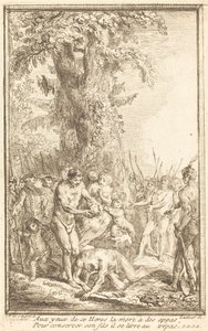 息子のために犠牲になる父の英雄的行為 作： Gabriel Jacques de Saint Aubin