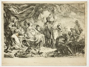家の神々を探すラバン 作： Gabriel Jacques de Saint Aubin