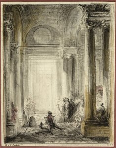 ルーブル美術館の建築アカデミーの入り口 作： Gabriel Jacques de Saint Aubin