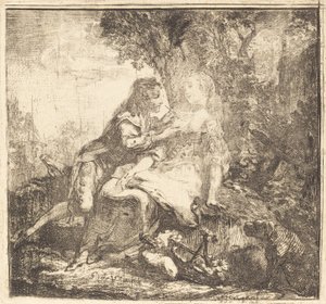 二人の恋人 作： Gabriel Jacques de Saint Aubin