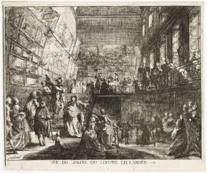 1753年のルーブル美術館のサロンの眺め 作： Gabriel Jacques de Saint Aubin