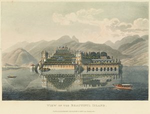 美しい島の眺め（イゾラ・ベッラ、ラゴ・マッジョーレ）1820年以前（水彩、エッチングとアクアチント、織布紙 作： Gabriel L. and Lory Mathias G.  Lory