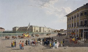 ネフスキー大通りからの宮殿広場の眺め、1804年 作： Gabriel Ludwig Lory the Elder