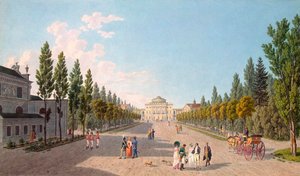 公園からのパブロフスク宮殿の眺め、1808年。 作： Gabriel Ludwig Lory the Elder