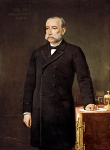 マヌエル・アロンソ・マルティネス (1827-1891)、スペインの弁護士、政治家、マドリードの自由連合党議員の肖像。   Gabriel Maureta (19 世紀) による絵画。