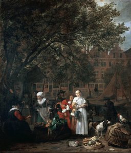 アムステルダム・ハーブ・マーケット 作： Gabriel Metsu