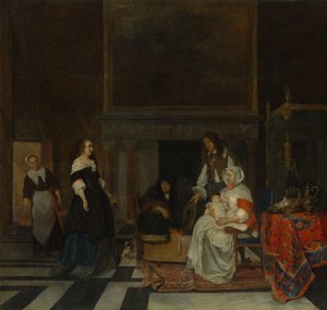 保育園への訪問、1661年。 作： Gabriel Metsu