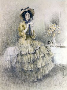 アフタヌーンティー（紙にカラーチョークで描いたもの） 作： Gabriel Nicolet