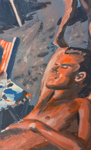 日焼け止めはいらない、ただ日焼けするだけ、2024年（アクリル、紙） 作： Gabriel Palma