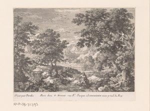 カラスに餌を与えられたエリヤ 聖書の風景のある風景 (シリーズ タイトル) 作： Gabriel Perelle