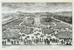 現在のチュイルリー庭園の眺め - ペレルのグラヴュール、17世紀末 作： Gabriel Perelle