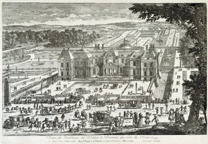 ヴォー・ル・ヴィコント城（Vaux Le Visomte）の入口側からの眺め（Le oursによる庭園） - ペレル作、17世紀後半 作： Gabriel Perelle