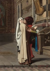 1871年のFra Filippo LippiとLucrezia Butiの抱擁 作： Gabriele Castagnola