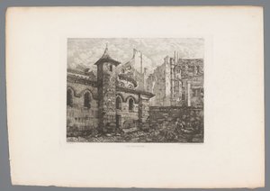 Gezicht op Saint-Julien-le-Pauvre Saint Julian the Poor (オブジェクトのタイトル) France etsen uit 1874 (シリーズタイトル) 1874年のエッチング（連載タイトル） 作： Gabrielle Marie Niel