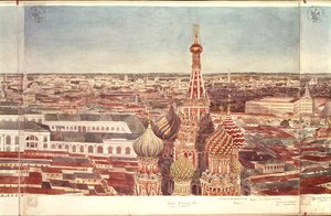 聖ワシリイ大聖堂を描いたモスクワのパノラマ、1819年（紙にトイレ）（170139〜170146を参照） 作： Gadolle