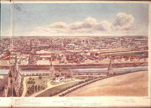 モスクワのパノラマ、クレムリンの壁とモスクワ川を描いた1819年（紙のトイレ）（170139〜170145を参照） 作： Gadolle