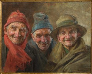 3人の友人1917年（キャンバスに油彩） 作： Gaetano Bellei