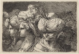 六つの頭、目の前のトルコ人 作： Gaetano Gandolfi