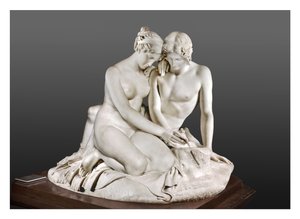 木に自分の名前を彫るアンジェリカとメドロ 作： Gaetano Matteo Monti