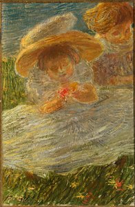 芝生の上の子供たち 作： Gaetano Previati