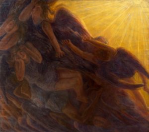 天使の堕落、トリプティク 作： Gaetano Previati