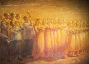処女の葬儀 作： Gaetano Previati