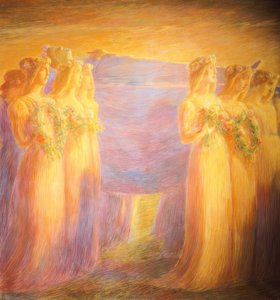 処女の葬儀 作： Gaetano Previati